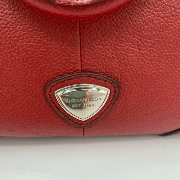 Tignanello Red Leather Shoulder Bag - Picture 2 of 9